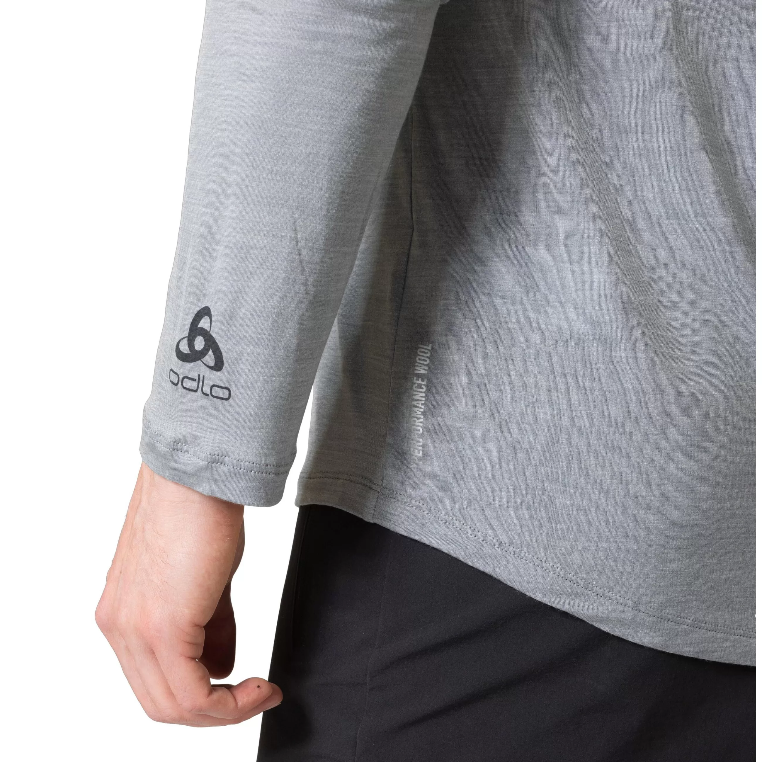Mid Layers & Longsleeves^Odlo The Ascent Performance Wool 130 Hand Drawn Logo Long Sleeve T-Shirt Grey Melange