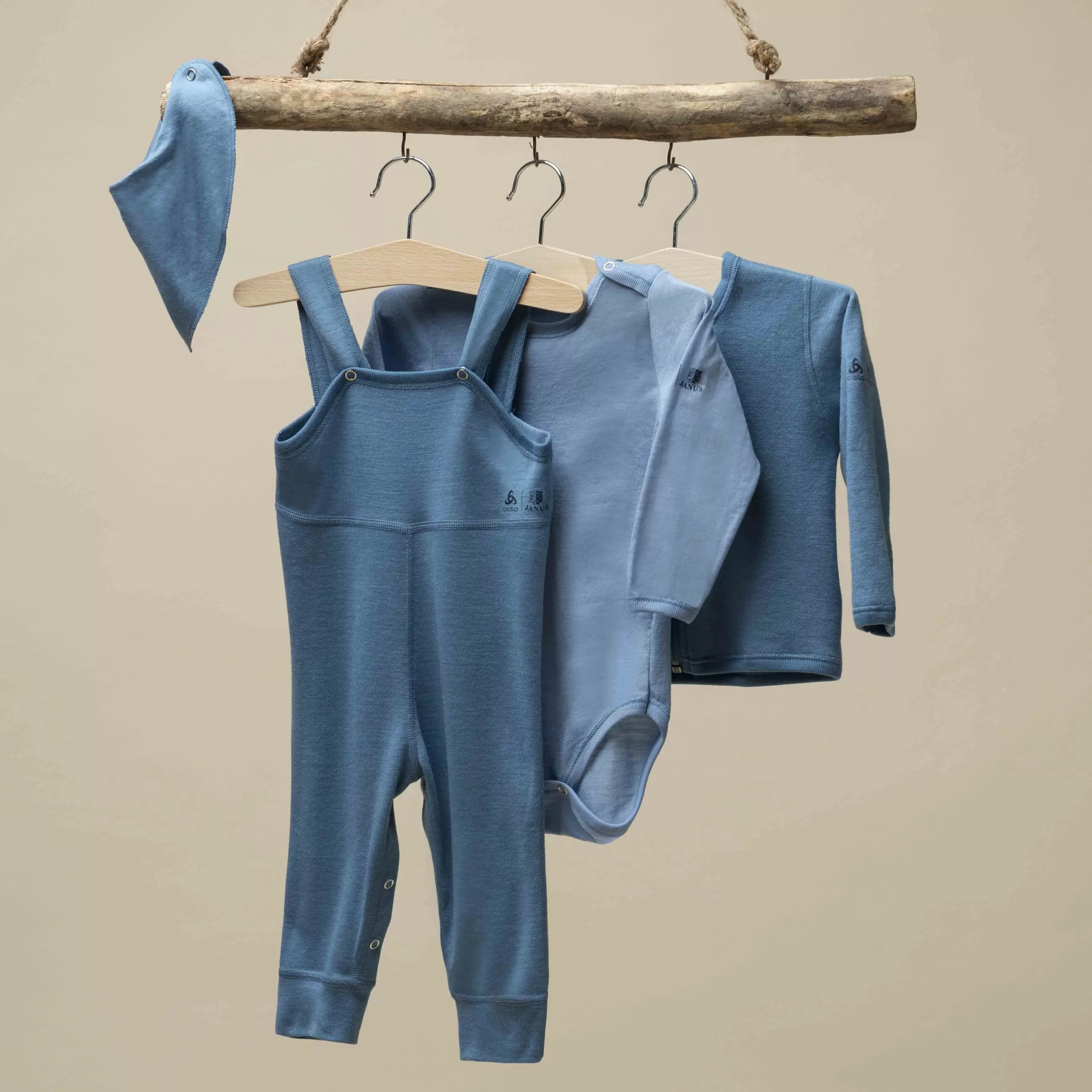 Clothing^Odlo The Espeland Merino 160 Long Sleeve Baby Bodysuit With Snaps Faded Denim