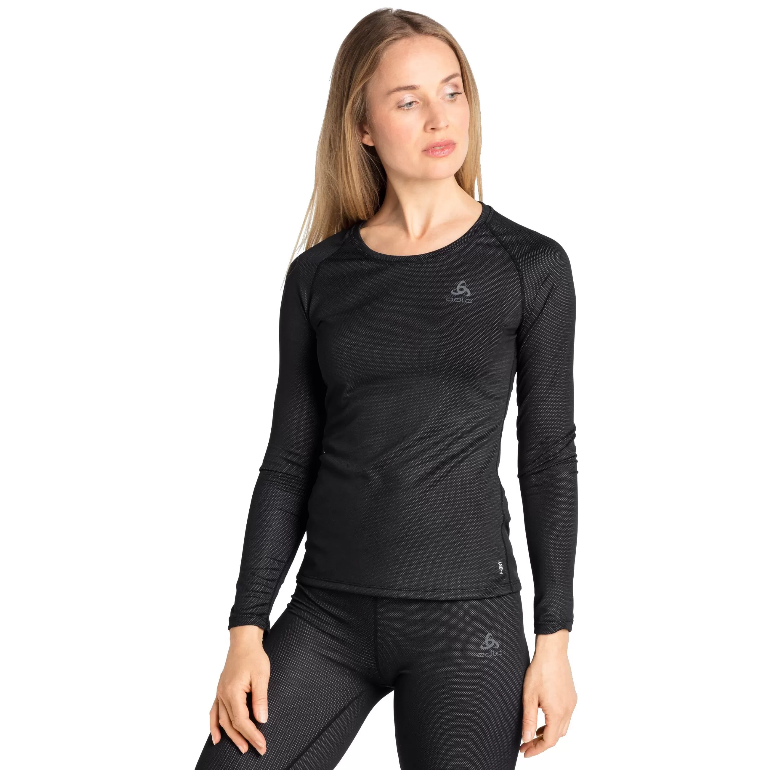 Base Layers^Odlo The Women's Active F-Dry Light Eco Long Sleeve Base Layer Top Black