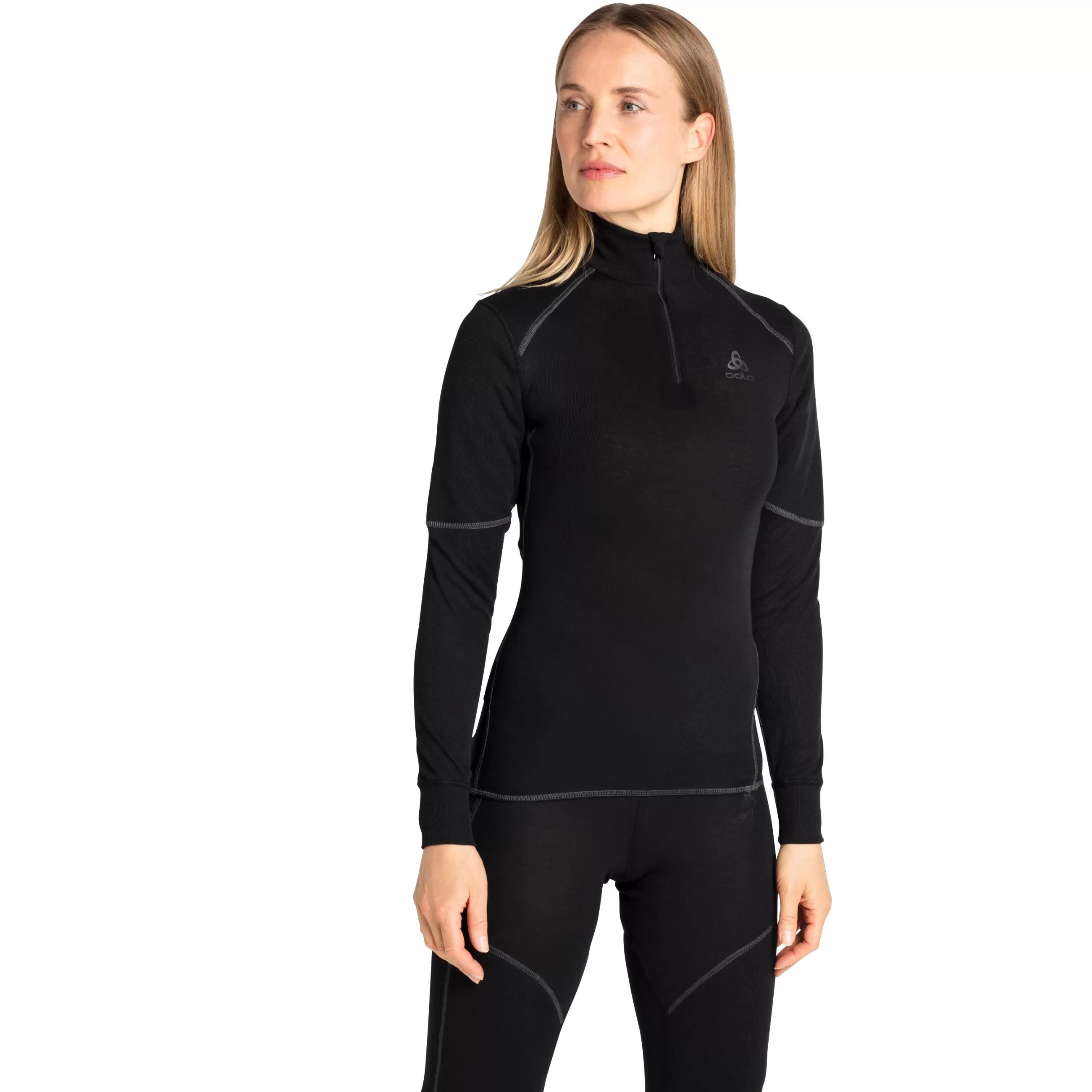 Base Layers^Odlo The Women's Active X-Warm Eco Half-Zip Turtleneck Base Layer Top Black